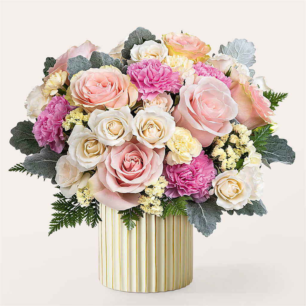 Blissful Moments Bouquet with Ivory Vase – Heavenly Plants, Regina SK