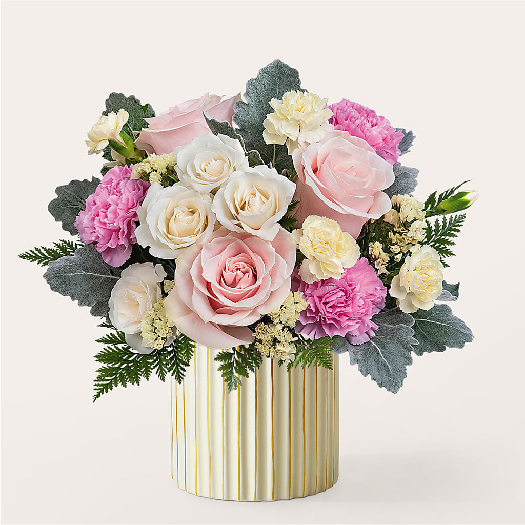 Blissful Moments Bouquet with Ivory Vase – Heavenly Plants, Regina SK