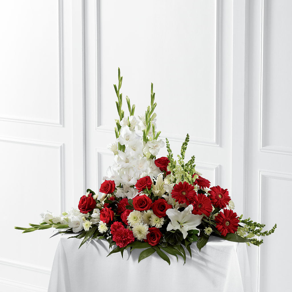 Crimson & White Arrangement – Heavenly Plants, Regina SK