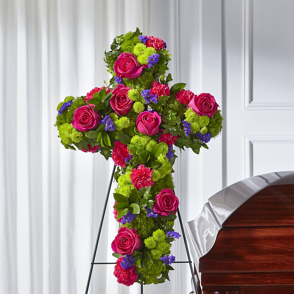 Tribute Rose Floral Cross – Heavenly Plants, Regina SK