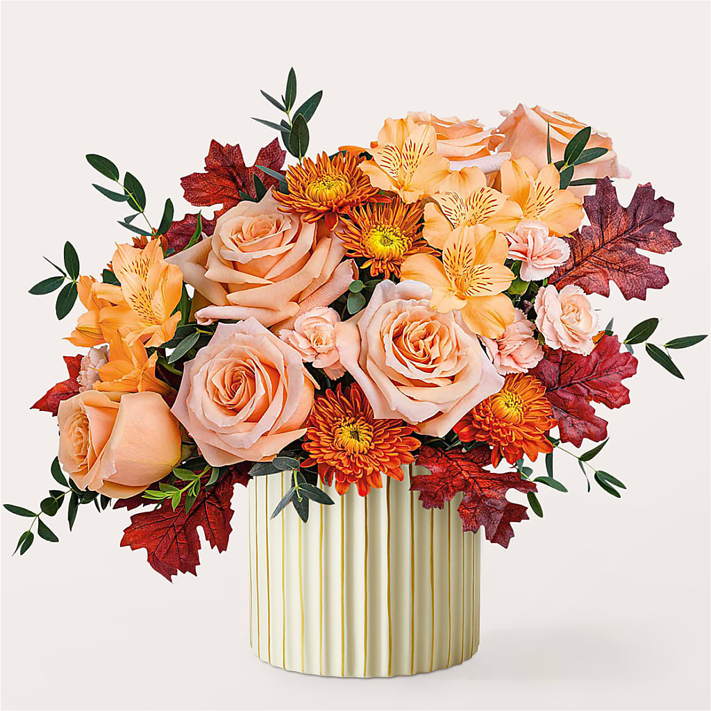 Spiced Latte Bouquet with Ivory Vase – Heavenly Plants, Regina SK