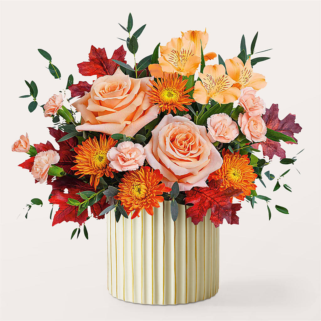 Spiced Latte Bouquet with Ivory Vase – Heavenly Plants, Regina SK