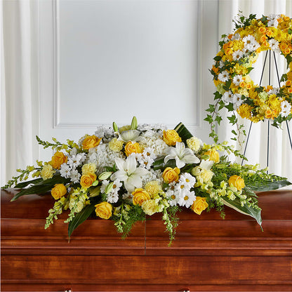 Golden Harmony Casket Spray –  Heavenly Plants, Regina SK