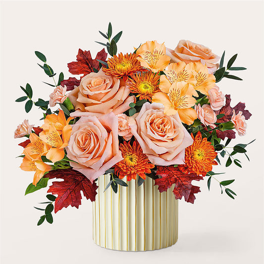 Spiced Latte Bouquet with Ivory Vase –  Heavenly Plants, Regina SK