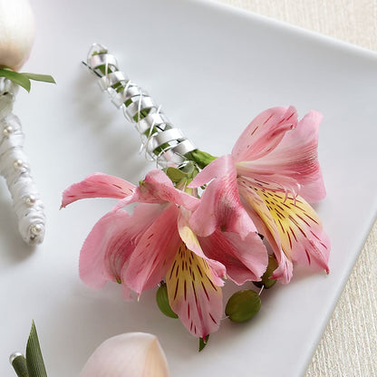 Pink Peruvian Lily Boutonniere –  Heavenly Plants, Regina SK