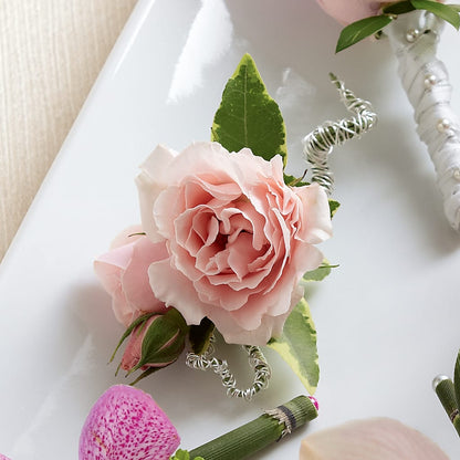 Pink Spray Rose Boutonniere –  Heavenly Plants, Regina SK