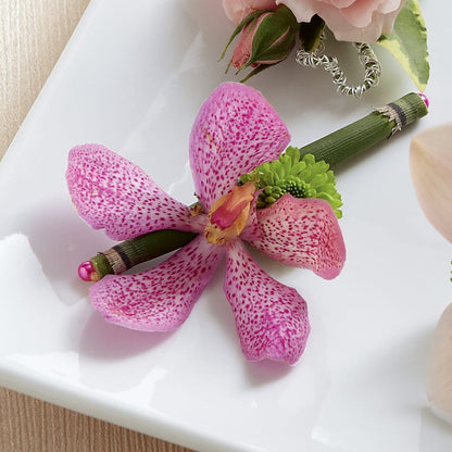 Pink Mokara Boutonniere –  Heavenly Plants, Regina SK