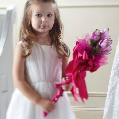 Sparkle Pink Flower Girl Bouquet –  Heavenly Plants, Regina SK