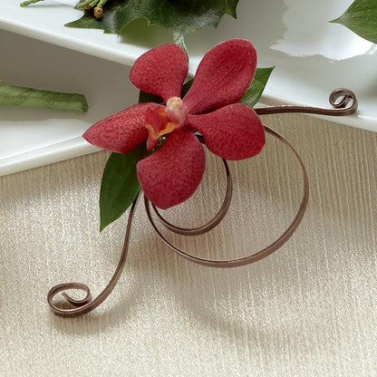 Red Mokara Boutonniere –  Heavenly Plants, Regina SK